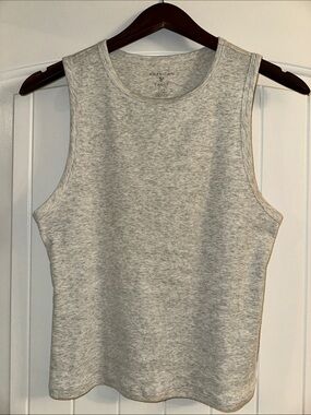 American Eagle Outfitters Heather Gray Ribbed Crewneck Tank